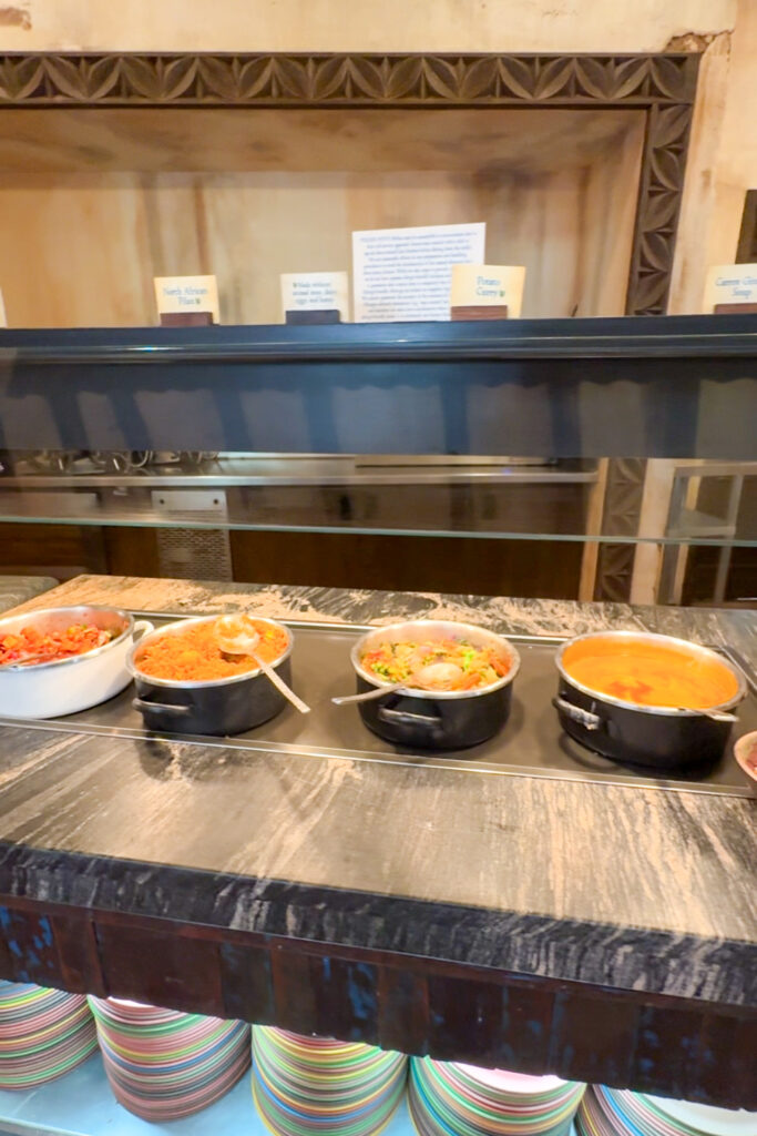 Food spread from Tusker House at Animal Kingdom