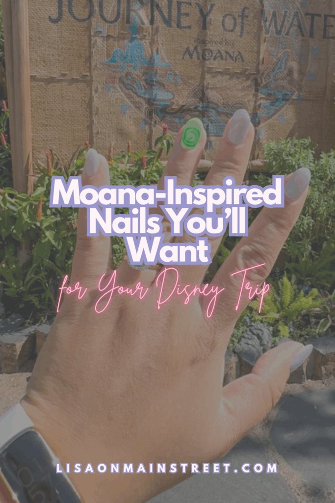 Heading to Disney and visiting Moana’s Journey of Water? These Moana-inspired nails are perfect! With ocean blues and the Heart of Te Fiti swirl, they’re the ultimate Disney manicure idea.