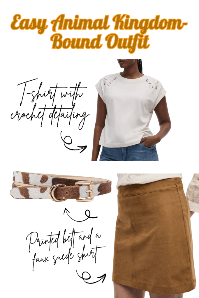 Layering the cutest pieced to put together a Disney-bound outfit for visiting Animal Kingdom!