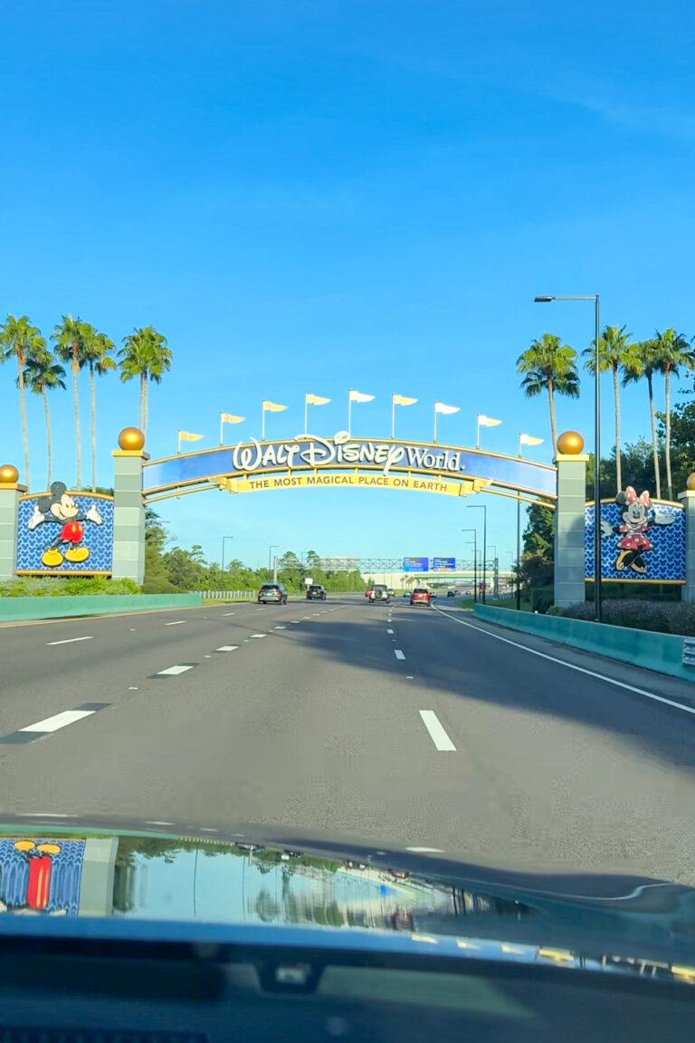 The famous "Walt Disney World" entrance sign when entering the Disney World Resort via the highway