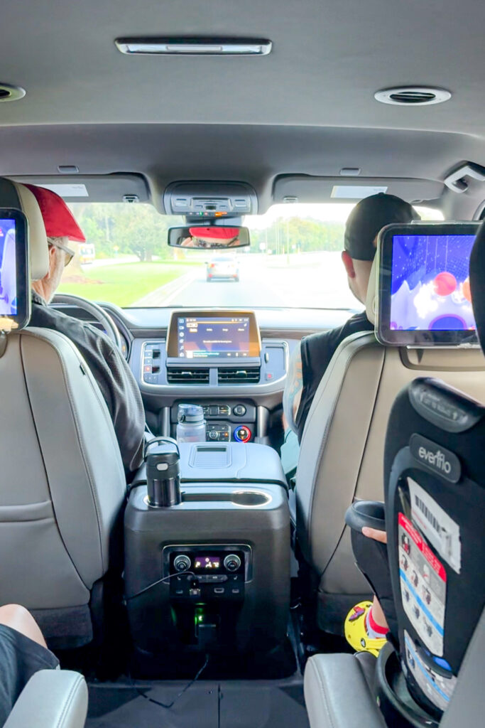 A picture of the interior of a Minnie Van whilst on the road