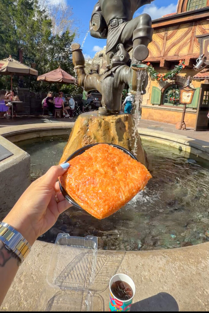 Fresh crème brûlée croissant from Gaston’s Tavern at Walt Disney World